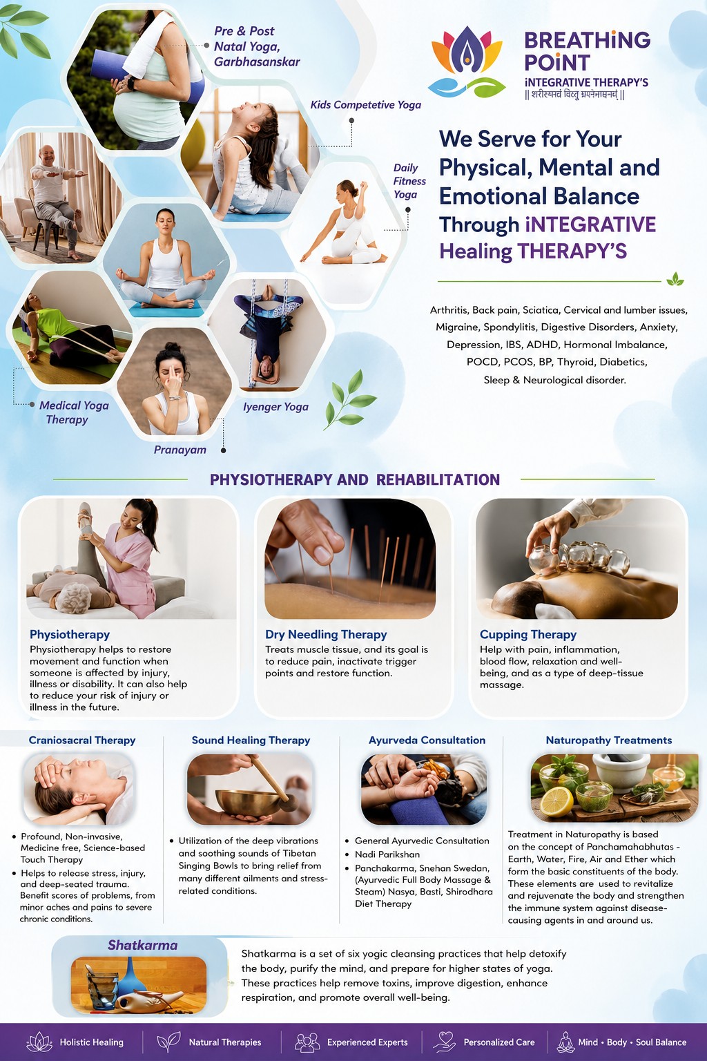 Yoga, pranayam, meditation practice & other services